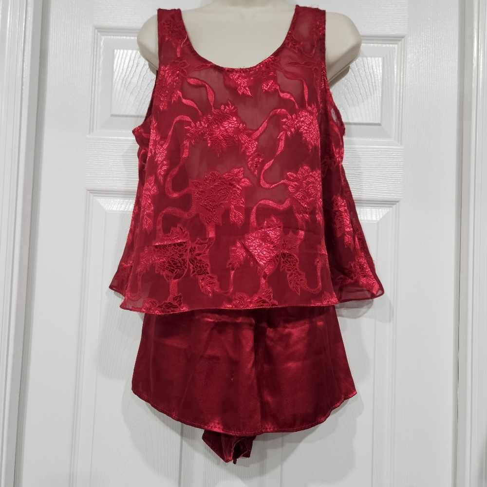 Victoria's Secret Red Lace Chemise Set